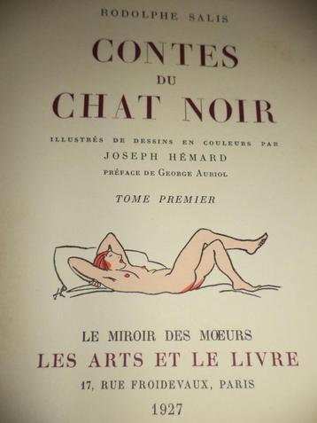 1927 Rodolphe SALIS, Contes du Chat Noir,vol. I, Paper Rives