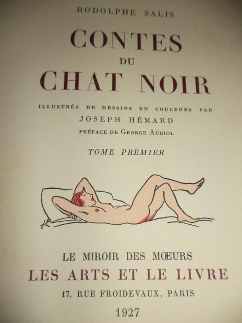 1927 Rodolphe SALIS, Contes du Chat Noir,vol. I, Paper Rives, Livres, Romans, Enlèvement ou Envoi