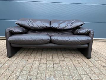 Cassina Maralunga 2zit origineel Donkerbruin leder Topstaat! beschikbaar voor biedingen