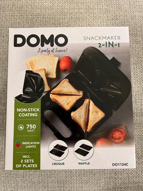 Snackmaker machine voor croques en wafels, Elektronische apparatuur, Contactgrills, Zo goed als nieuw, Uitneembare platen, Vaatmachinebestendige platen
