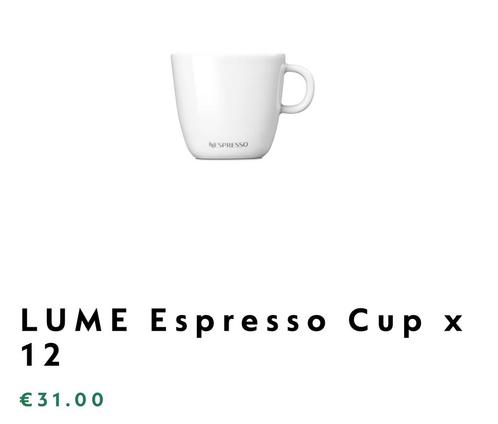 12 Lume porcelain espresso cups, Elektronische apparatuur, Koffiemachine-accessoires, Nieuw, Ophalen of Verzenden