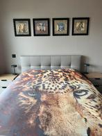 Anita de Harde: 4 zwarte sieromlijsting met safari-dieren, Minder dan 50 cm, Oorspronkelijke maker, Ophalen of Verzenden, Zo goed als nieuw