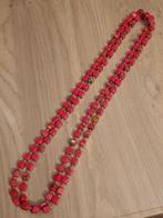 Echt roodbloed koraal dames vintage ketting, Handtassen en Accessoires, Kettingen, Verzenden, Zo goed als nieuw, Rood, Steen of Mineraal