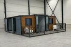 Tiny House met terras en glaswand met 2 openslaande deuren