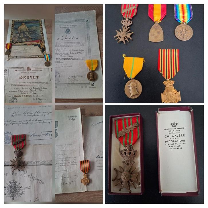 5 medailles + brevetten voor verdiensten  Wereldoorlog I, Verzamelen, Militaria | Algemeen, Ophalen