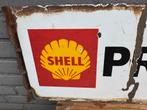 Ancien panneau d'affichage en émail SHELL, Enlèvement ou Envoi, Utilisé, Panneau publicitaire