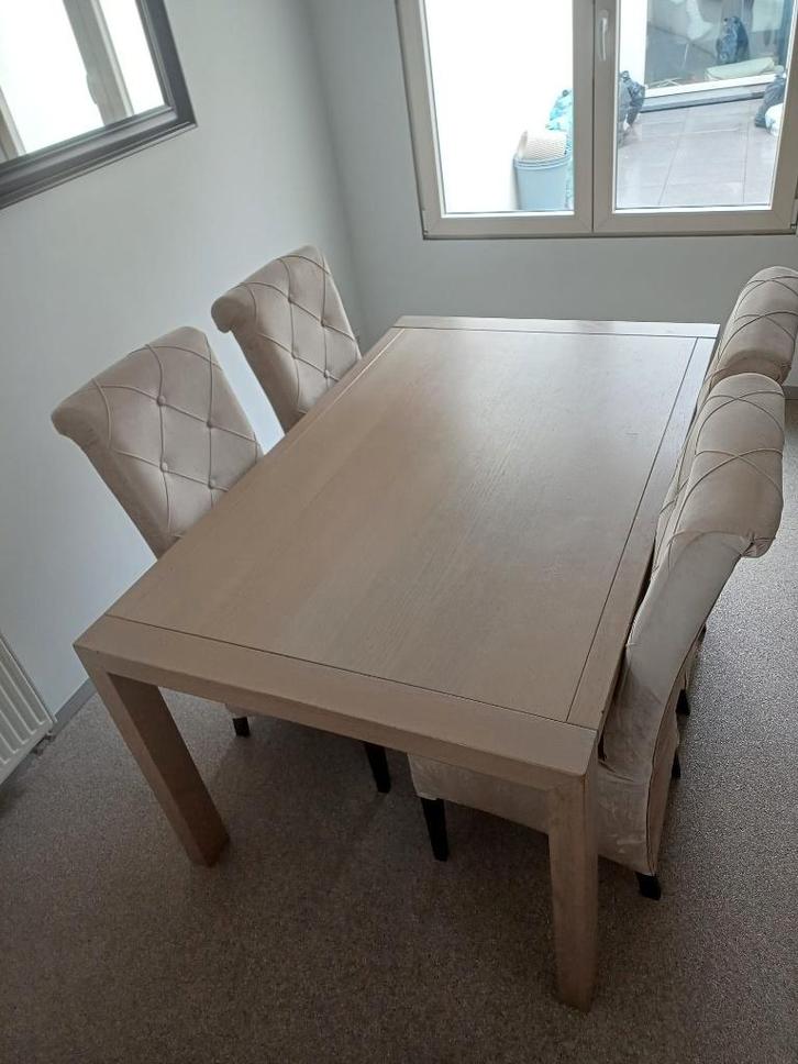 Salle à manger complète veritable chêne massif, Maison & Meubles, Salles à manger complètes, Comme neuf, 4 à 6 chaises, Enlèvement