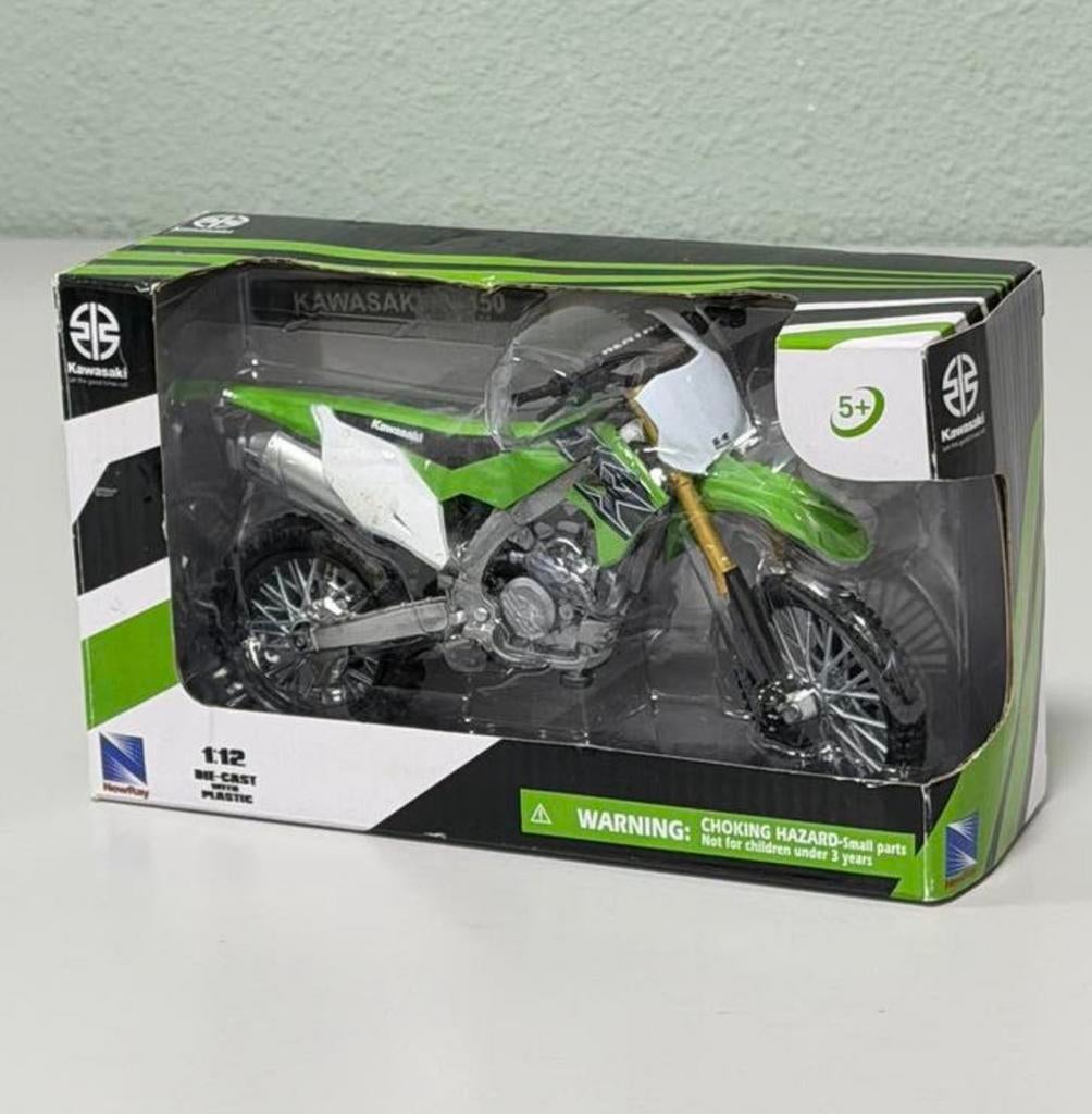 Moteur miniature Kawasaki KX450F 1:12 New Ray Diecast, Enlèvement ou Envoi, Neuf, 1:9 à 1:12, Moteur