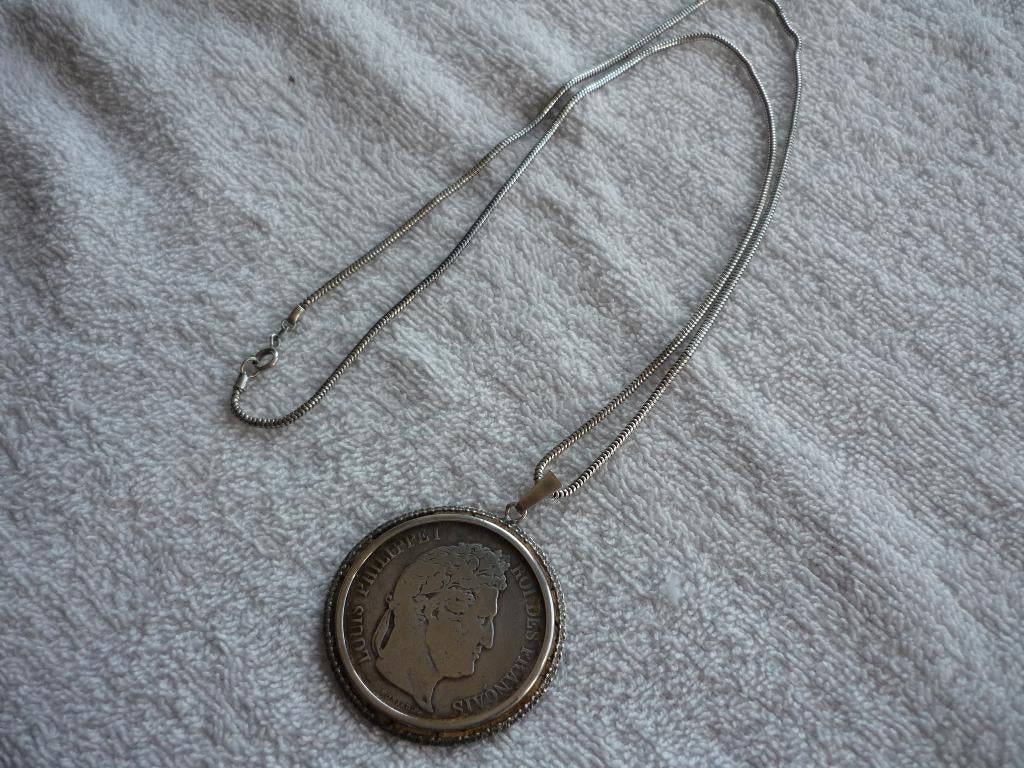 Pendentif pièce de 5 francs 1842, Timbres & Monnaies, Pièces & Médailles, Enlèvement ou Envoi, Argent