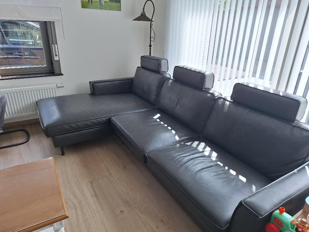 À Y ALLER MAINTENANT : Siège en similicuir noir, Enlèvement, Utilisé, Banc d'angle, Cuir