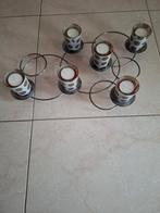 Theelichthouder in metaal en 6 glazen houders, Ophalen of Verzenden, Metaal