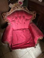 Stijlzeteltje gesculpteerde frame met rode stof, Huis en Inrichting, Ophalen, Stof