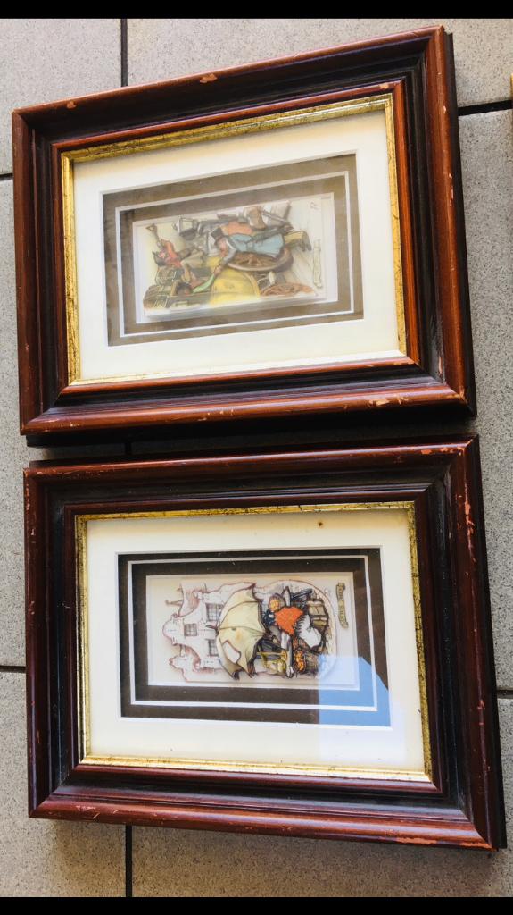 Anton Pieck  – set van 2 ingelijste werken, Antiek en Kunst, Ophalen of Verzenden