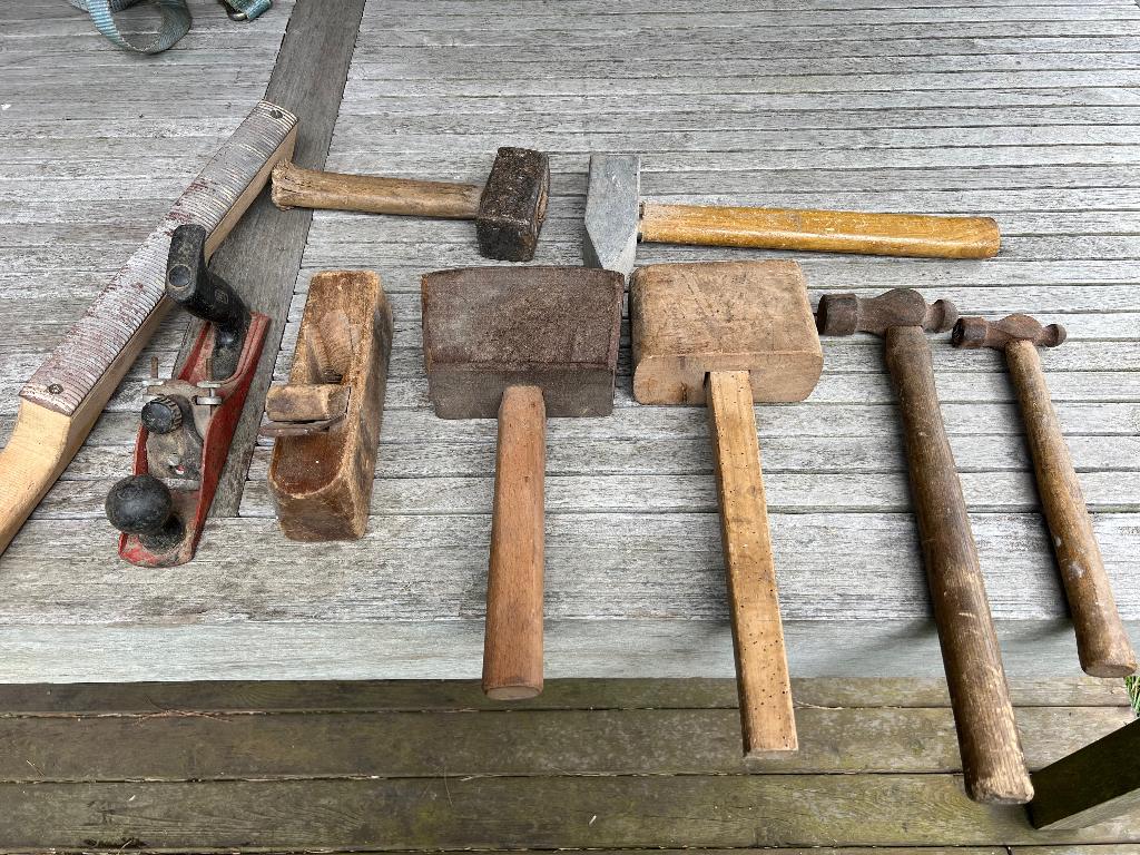 oude  houten hamers en oude handschaven, Ophalen of Verzenden