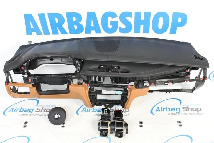 Airbag set - Dashboard M leer cognac stiksel BMW X5 F15, Autos : Pièces & Accessoires, Tableau de bord & Interrupteurs, Utilisé