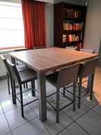 Table à manger carrée avec 8 chaises en cuir synthétique, Maison & Meubles, 100 à 150 cm, Strak, Cinq personnes ou plus, 100 à 150 cm