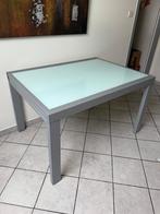 Uitschuifbare glazen tafel, Ophalen, Gebruikt, 50 tot 100 cm, Vijf personen of meer