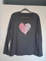 Longsleeve grijs met roze hart, maat XXL, Kleding | Dames, T-shirts, Maat 46/48 (XL) of groter, Ophalen of Verzenden, Zo goed als nieuw