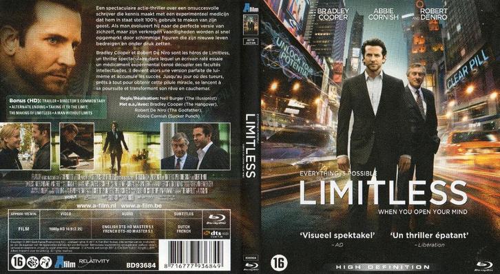 limitless (blu-ray) neuf, CD & DVD, Blu-ray, Comme neuf, Thrillers et Policier, Enlèvement ou Envoi