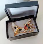 Swarovski Kristal Broche Masker, Met kristal, Overige materialen, 4 tot 7 cm, Blauw