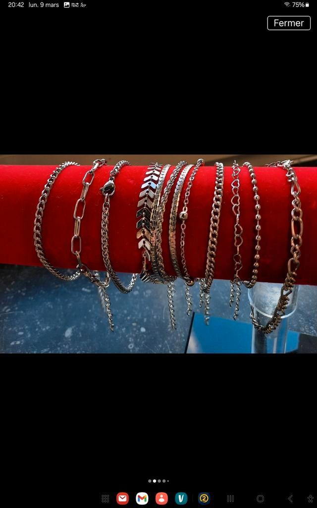 Lot neuf  bagues et bracelets, Bijoux, Sacs & Beauté, Bracelets, Acier, Enlèvement