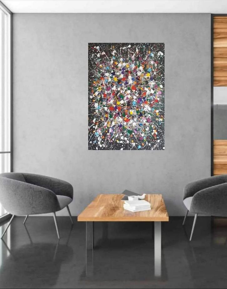 Un ciel plein d'étoiles colorées, Antiquités & Art, Art | Peinture | Abstraite, Enlèvement