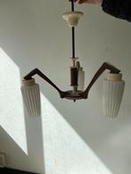 Luster vintage met glazen kapjes., Ophalen, Zo goed als nieuw