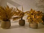 3 gouden kunstplantjes, Huis en Inrichting, Woonaccessoires | Droogbloemen, Ophalen
