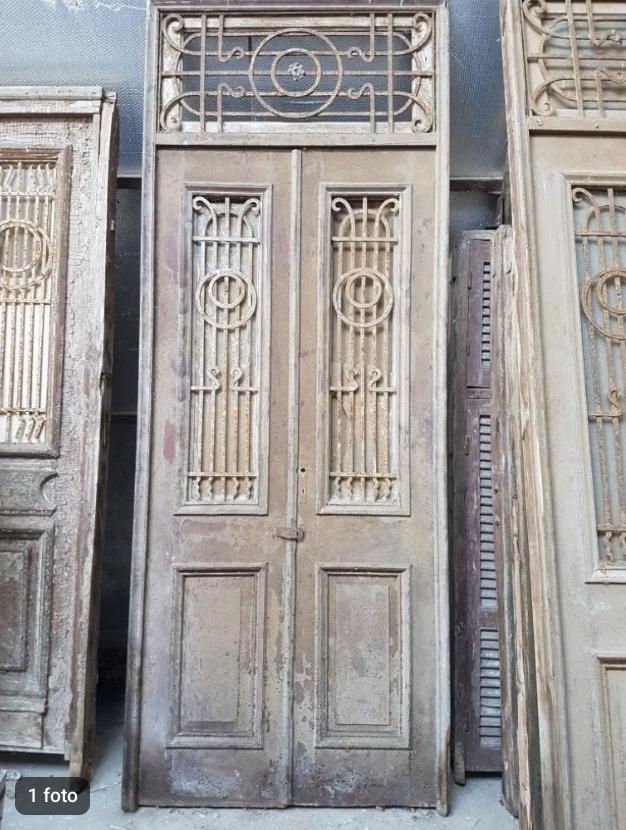 PORTE DOUBLE ANCIENNE 120 X 310 CM EN BOIS ET PIERRES !, Enlèvement