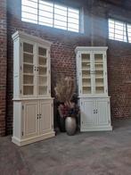 2x eiken buffetkast/vitrinekast GRATIS LEVERING, Huis en Inrichting, Kasten | Buffetkasten, Ophalen, Flamant, 50 tot 100 cm, Zo goed als nieuw