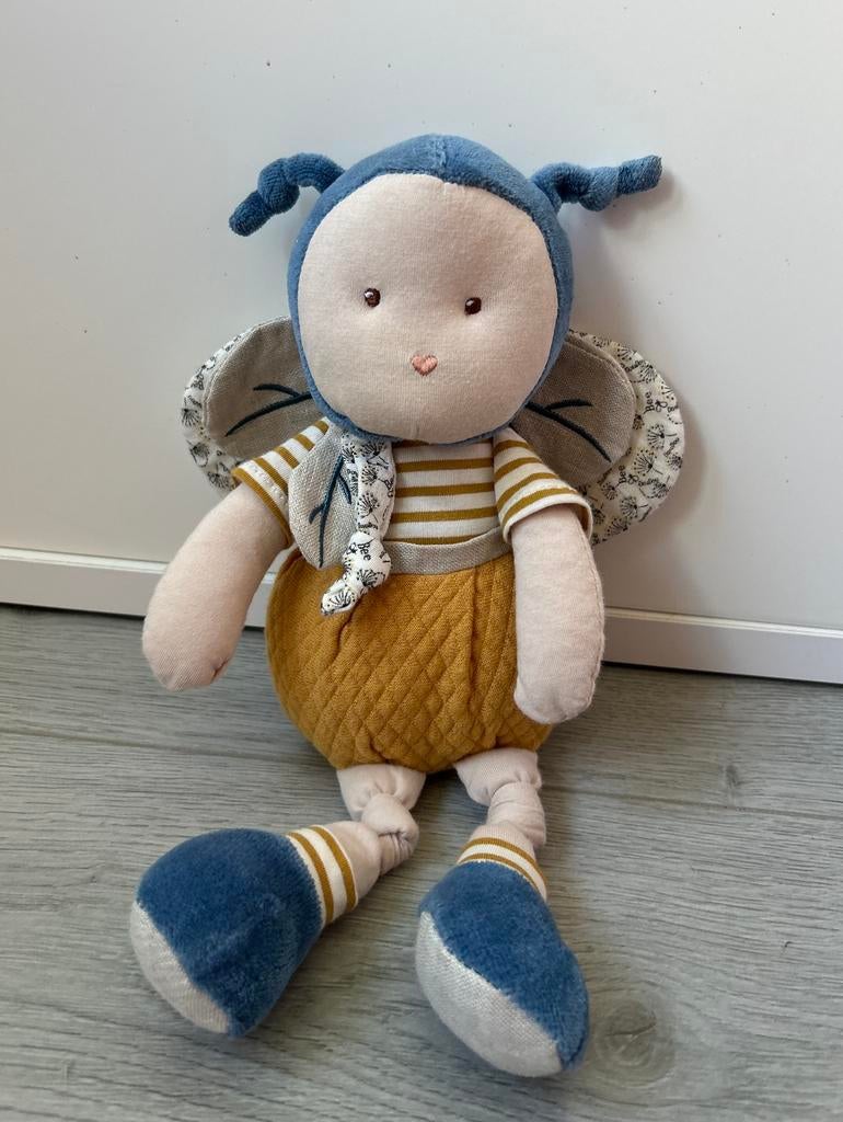 Peluche/doudou abeille Pollen en coton bio, Enlèvement, Comme neuf, Doudou