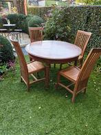 Stoelen uit teak, Huis en Inrichting, Ophalen, Bruin, Zo goed als nieuw, Vier