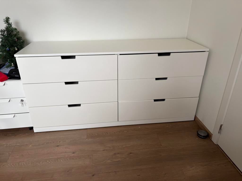 Nordli ladekast met 6 lades - wit, Huis en Inrichting, Ophalen, Gebruikt
