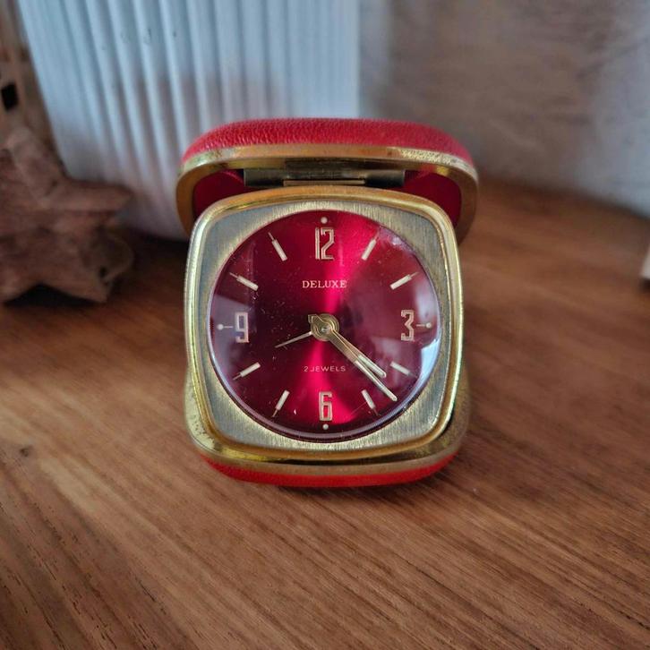 Ancien réveil de voyage Deluxe 2jewels, Antiquités & Art, Antiquités | Horloges, Enlèvement ou Envoi