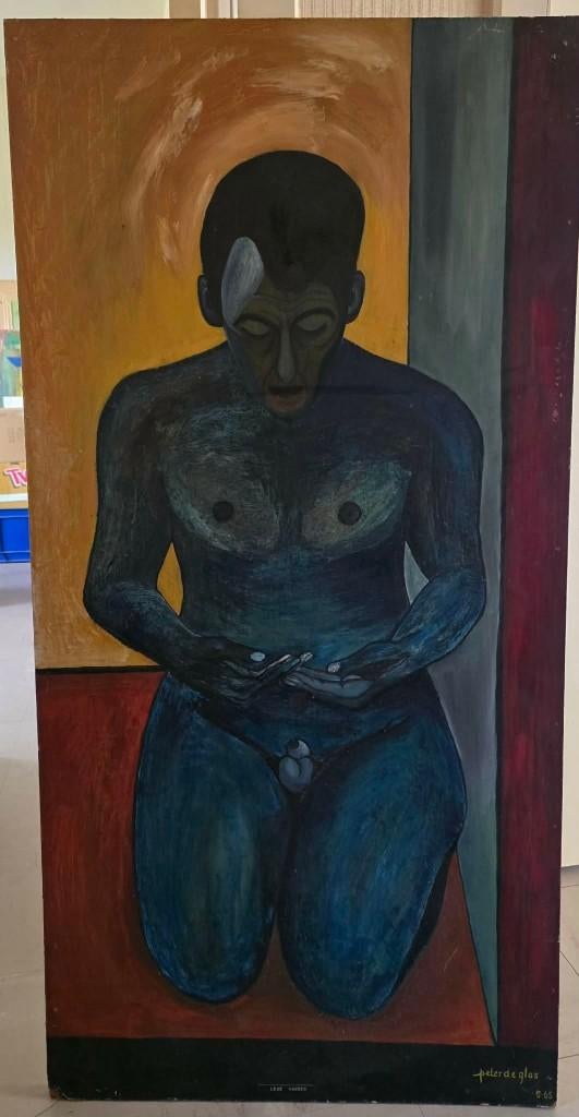 Peter de Glas "Lege Handen" op paneel 1965, Ophalen