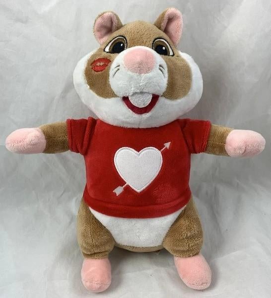 Albert Heijn Hamster Knuffel Valentijn Hart Kus AH 30cm, Hamster, Zo goed als nieuw, Meerkleurig, Klein (minder dan 20 cm)