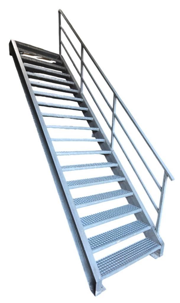 Stalen verzinkte trap ca 338cm hoog, 115cm breed met leuning, Bricolage & Construction, Échelles & Escaliers, Utilisé, Escalier