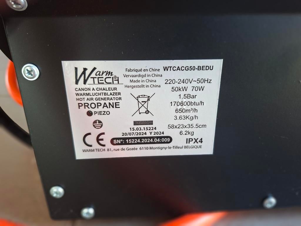 Canon à chaleur au gaz - 50 kW, Enlèvement, Neuf