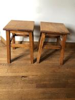 2 Tabourets en chêne massif, Enlèvement, Utilisé, Bois