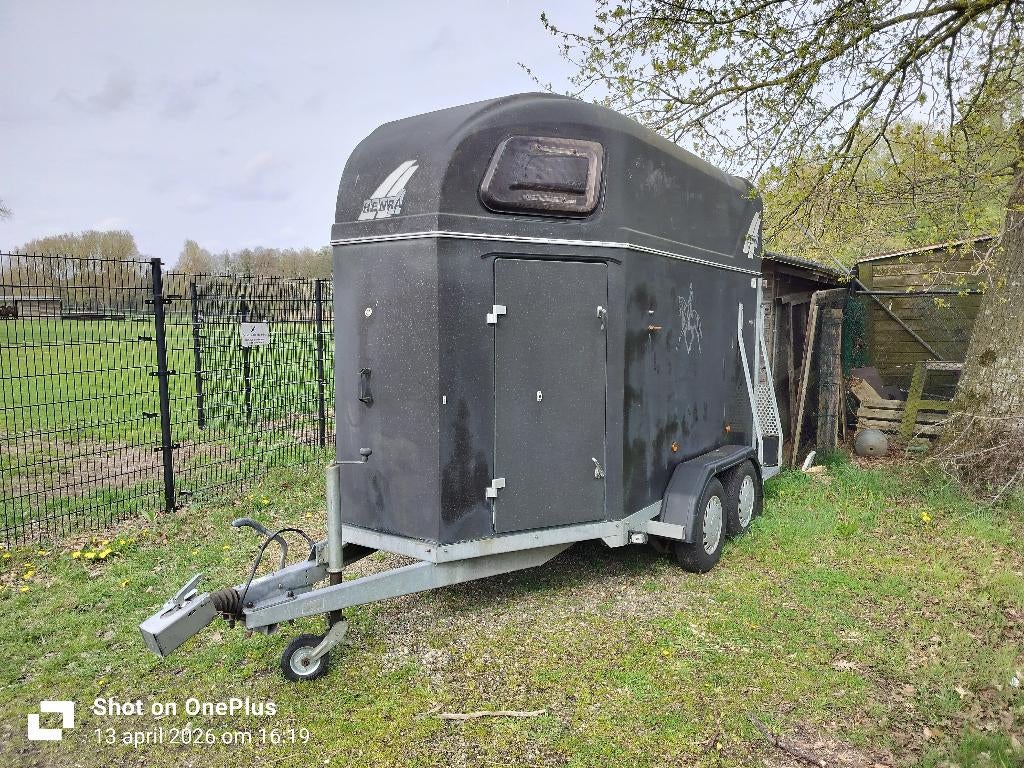 Dubbele paardentrailer HENRA, Ophalen, Gebruikt, Overige materialen, 2-paards trailer