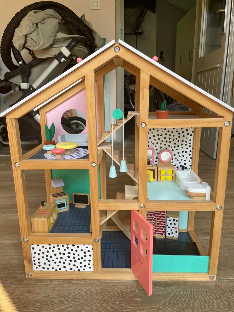 Houten poppenhuis Hema - perfécte staat!, Kinderen en Baby's, Speelgoed | Poppenhuizen, Ophalen, Zo goed als nieuw, Poppenhuis