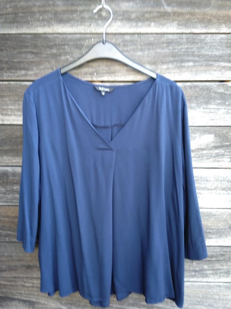 MS Mode : Donkerblauwe Bloes In Maat 48, Kleding | Dames, Blauw, Blouse of Tuniek, Ophalen of Verzenden, Zo goed als nieuw