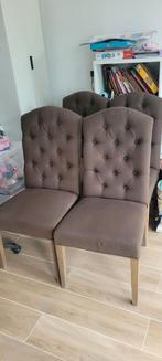 4 chaises de salle à manger modernes, Enlèvement, Brun