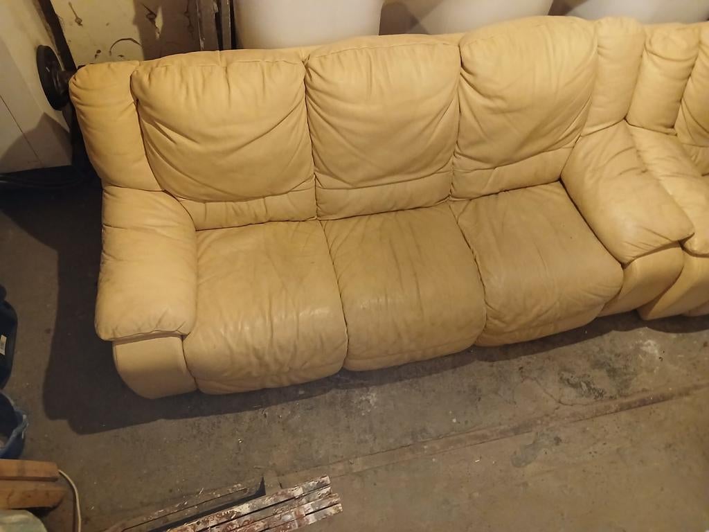 Canapé 3 pl + 1 club relax, cuir, a donné, Enlèvement, Cuir