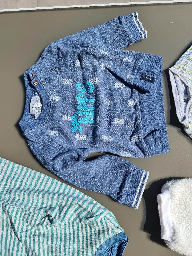 blauwe pull, trui Noppies 68, Kinderen en Baby's, Babykleding | Maat 68, Ophalen, Zo goed als nieuw