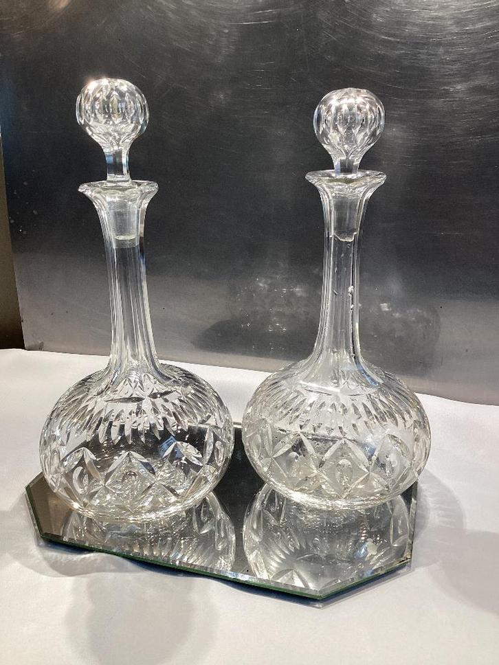 Paar karaffen in kristal Napoléon III. 094/Ca., Antiek en Kunst, Antiek | Glaswerk en Kristal, Ophalen