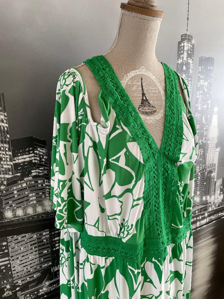 zomer jurk kleed bloemenprint - 48/50, Verzenden, Maat 46/48 (XL) of groter, Zo goed als nieuw, Onder de knie