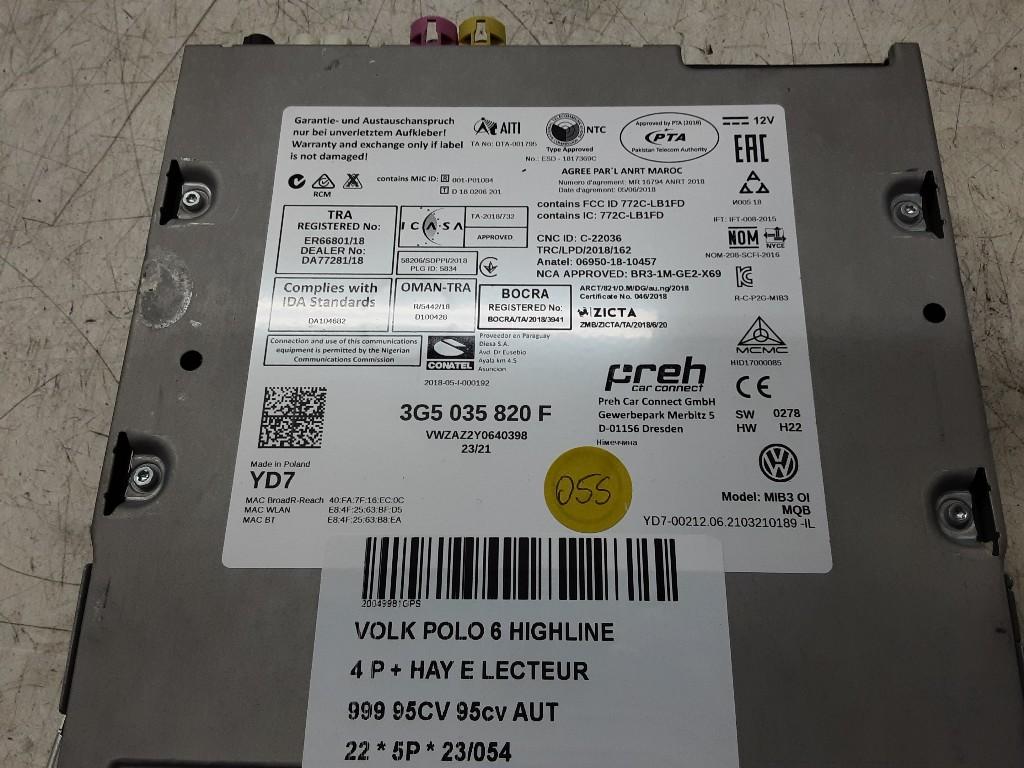SYSTEME NAVIGATION GPS Polo VI (AW1) (3G5035820F), Volkswagen, Mevr. I. Hauben, Utilisé, Rue de l'Espoir 34 34
4030  GRIVEGNÉE, BE