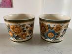 2 Vintage jaren 60-70 cache-pots Emsa -West-Germany, Tuin en Terras, Kunststof, Gebruikt, Minder dan 30 cm, Balkon