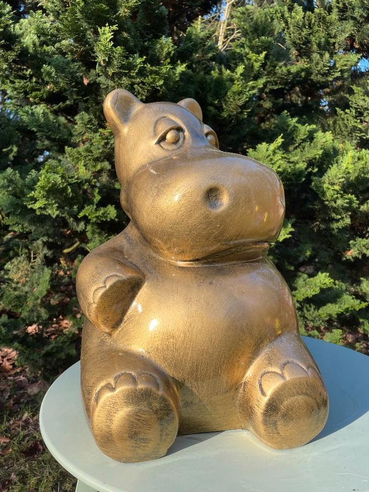 Beeld nijlpaard, hippo, moomin, tuin, zwembad, vijver 50cm, Tuin en Terras, Tuinbeelden, Nieuw, Dierenbeeld, Kunststof, Ophalen